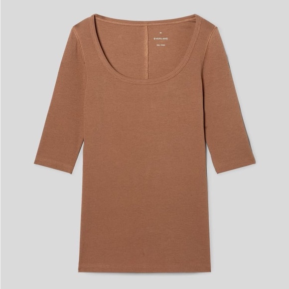 Everlane The Pima Micro-Rib Scoop-Neck Tee - Picture 4 of 7